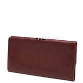 カルティエ マストライン 長財布 ワインレッド レザー レディース CARTIER 【中古】